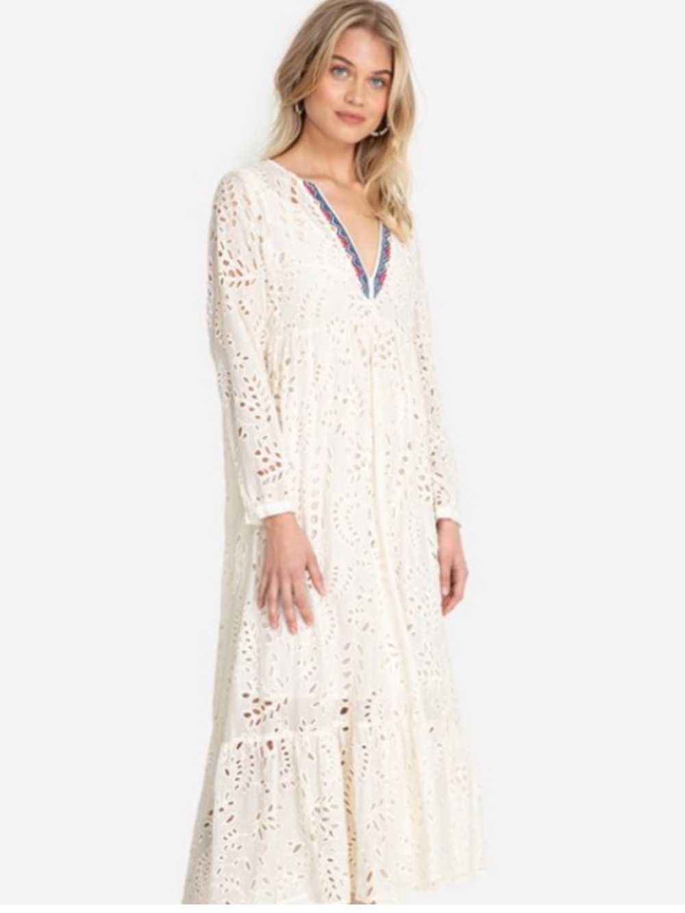 Jade by Johnny Was Eyelet Maxi Dress